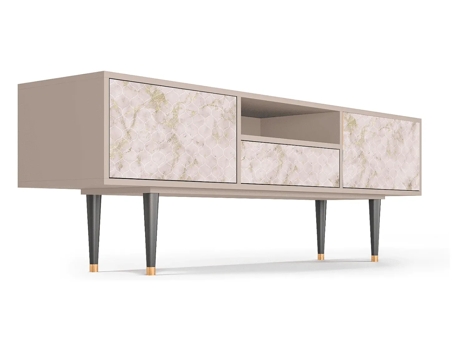 Móvel De Tv| Mueble de TV - 170х59х41 cm - T6 - Dirty Roses, Latte Bege