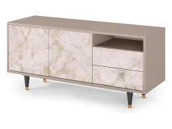 Móvel De Tv* Mueble de TV - 125х56х41 cm - T7 - Dirty Roses, Latte Bege