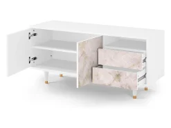 Móvel De Tv* Mueble de TV - 125х56х41 cm - T7 - Dirty Roses, Branco Bege