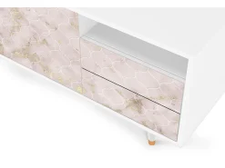 Móvel De Tv* Mueble de TV - 125х56х41 cm - T7 - Dirty Roses, Branco Bege