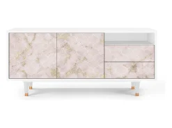 Móvel De Tv* Mueble de TV - 125х56х41 cm - T7 - Dirty Roses, Branco Bege