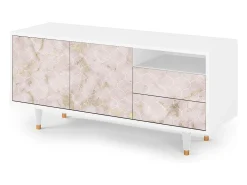 Móvel De Tv* Mueble de TV - 125х56х41 cm - T7 - Dirty Roses, Branco Bege