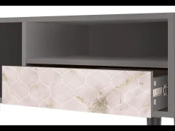 Móvel De Tv* Mueble de TV - 115х59х48 cm - T3 - Dirty Roses, Cinza Cinzento