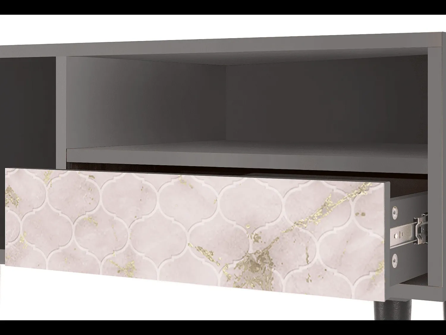 Móvel De Tv* Mueble de TV - 115х59х48 cm - T3 - Dirty Roses, Cinza Cinzento