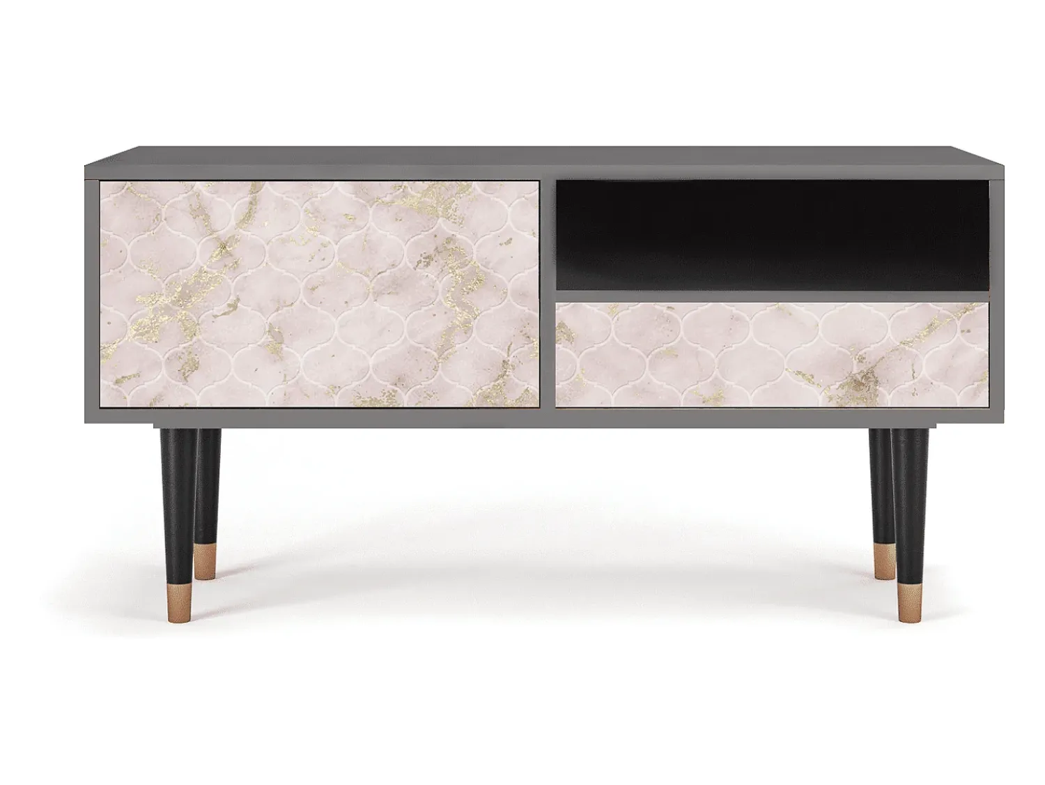 Móvel De Tv* Mueble de TV - 115х59х48 cm - T3 - Dirty Roses, Cinza Cinzento