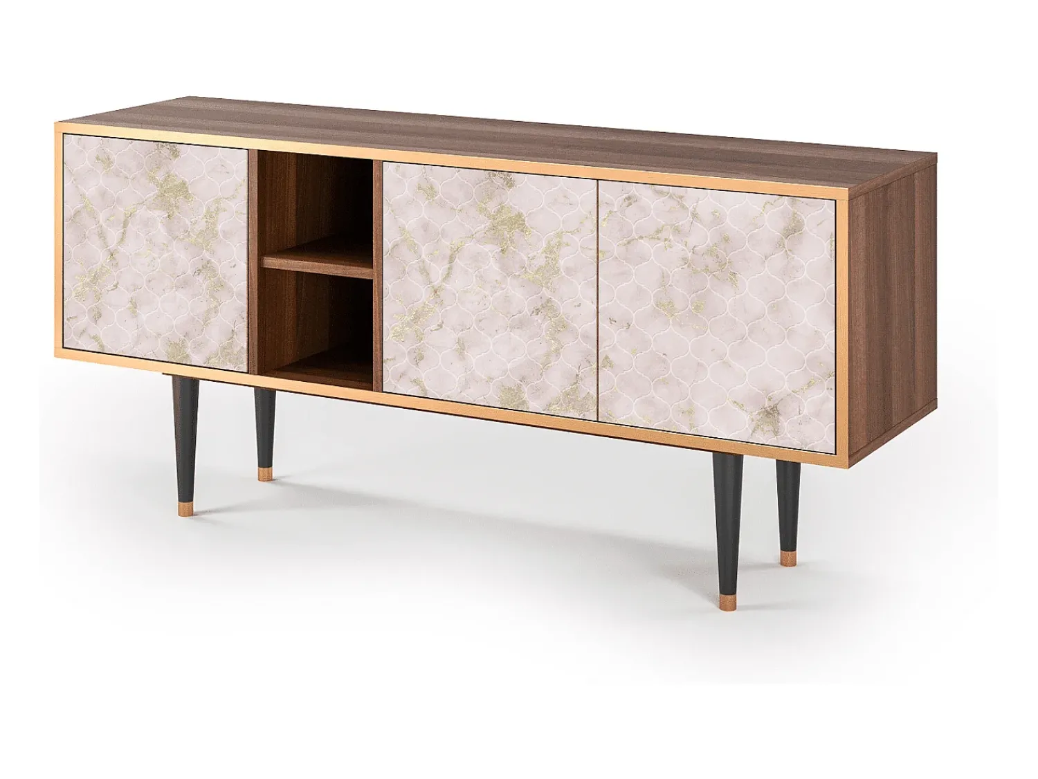 Móvel De Tv* Mueble de TV - 150х69х41 cm - T5 - Dirty Roses, Nogueira Castanho
