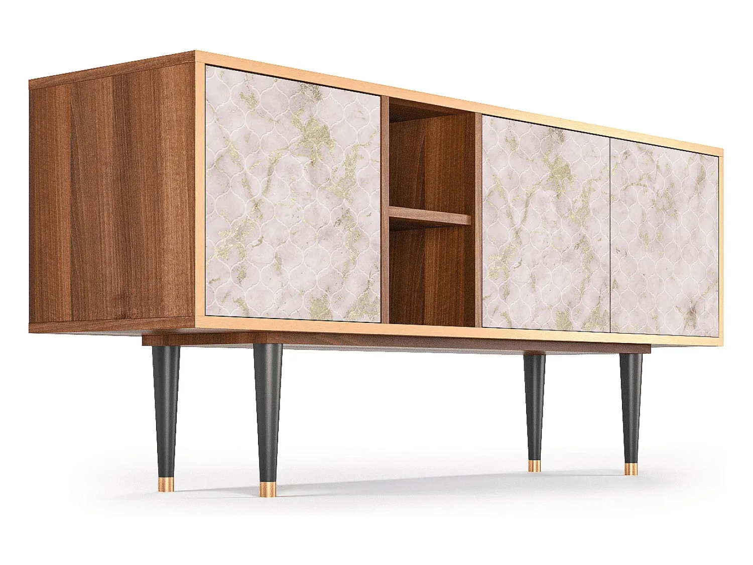 Móvel De Tv* Mueble de TV - 150х69х41 cm - T5 - Dirty Roses, Nogueira Castanho