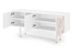 Móvel De Tv* Mueble de TV - 150х69х41 cm - T5 - Dirty Roses, Branco Bege