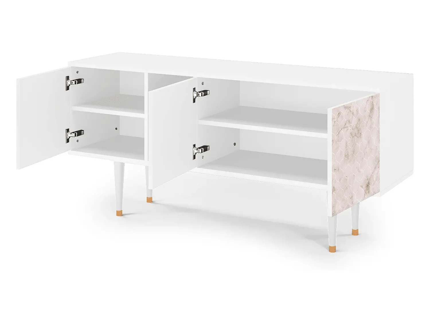 Móvel De Tv* Mueble de TV - 150х69х41 cm - T5 - Dirty Roses, Branco Bege