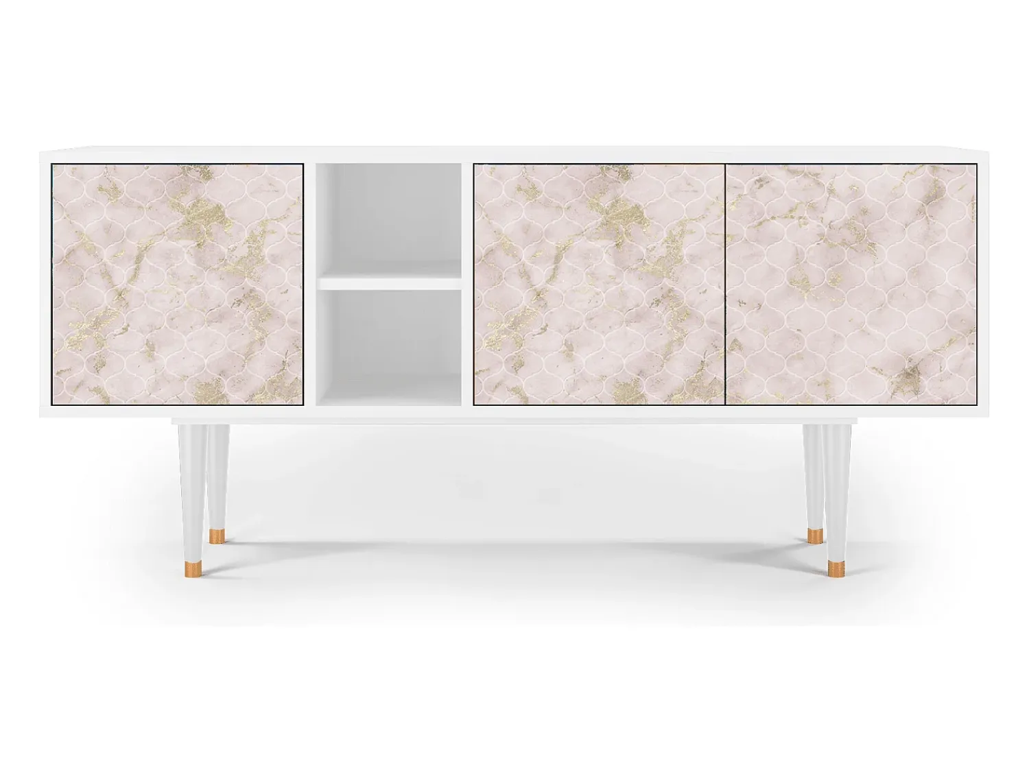 Móvel De Tv* Mueble de TV - 150х69х41 cm - T5 - Dirty Roses, Branco Bege