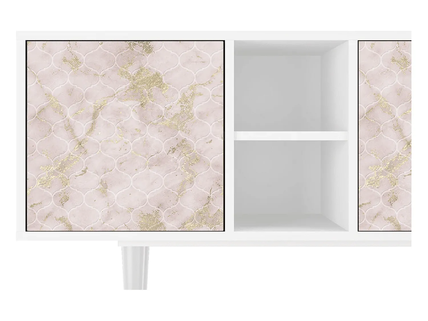 Móvel De Tv* Mueble de TV - 150х69х41 cm - T5 - Dirty Roses, Branco Bege