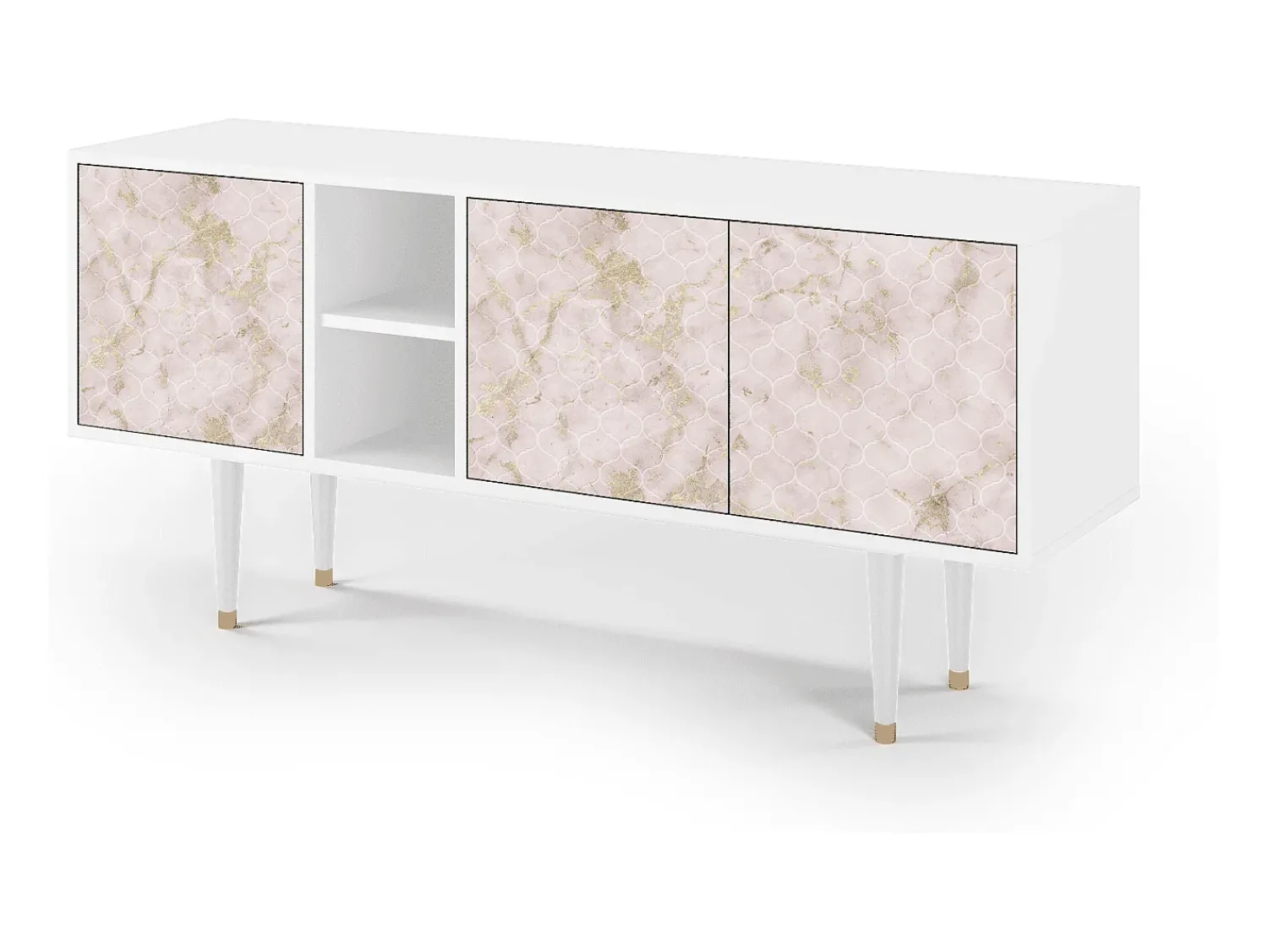 Móvel De Tv* Mueble de TV - 150х69х41 cm - T5 - Dirty Roses, Branco Bege