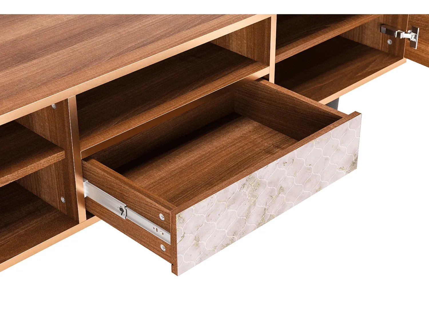 Outlet Mueble de TV - 170х59х41 cm - T6 - Dirty Roses, Nogueira Castanho