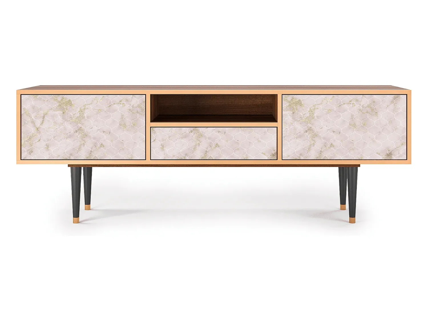 Outlet Mueble de TV - 170х59х41 cm - T6 - Dirty Roses, Nogueira Castanho