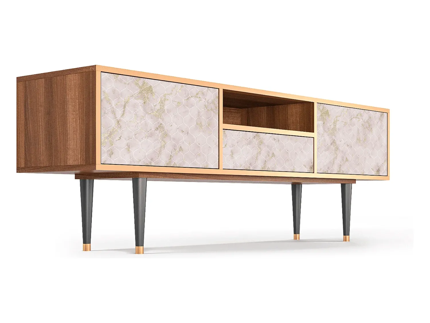 Outlet Mueble de TV - 170х59х41 cm - T6 - Dirty Roses, Nogueira Castanho