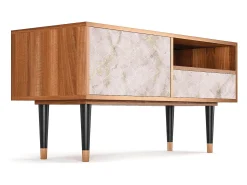 Móvel De Tv| Mueble de TV - 115х59х48 cm - T3 - Dirty Roses, Nogueira Castanho