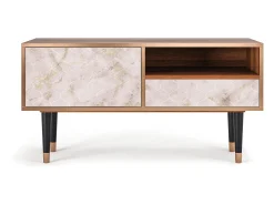 Móvel De Tv| Mueble de TV - 115х59х48 cm - T3 - Dirty Roses, Nogueira Castanho