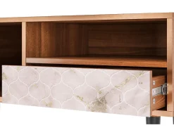 Móvel De Tv| Mueble de TV - 115х59х48 cm - T3 - Dirty Roses, Nogueira Castanho