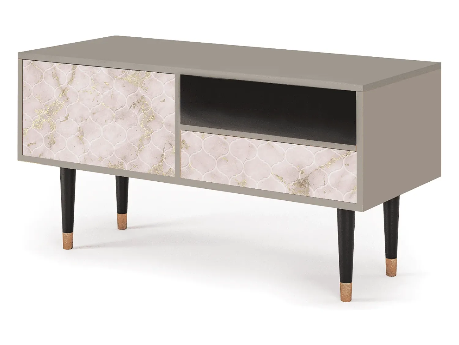 Outlet Mueble de TV - 115х59х48 cm - T3 - Dirty Roses, Areia Bege
