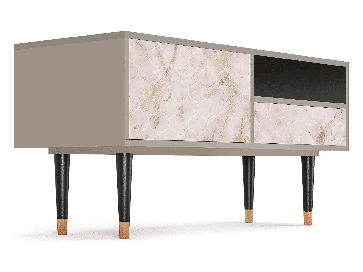 Outlet Mueble de TV - 115х59х48 cm - T3 - Dirty Roses, Areia Bege