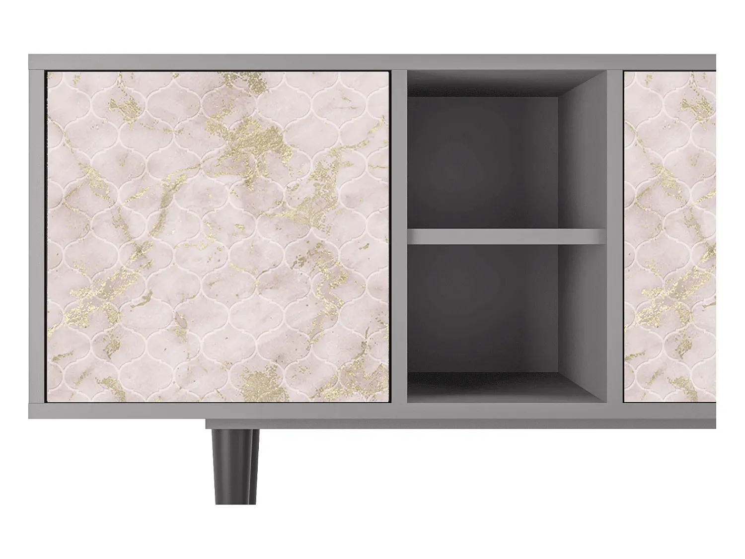 Móvel De Tv| Mueble de TV - 150х69х41 cm - T5 - Dirty Roses, Cinza Cinzento