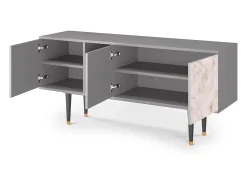 Móvel De Tv| Mueble de TV - 150х69х41 cm - T5 - Dirty Roses, Cinza Cinzento