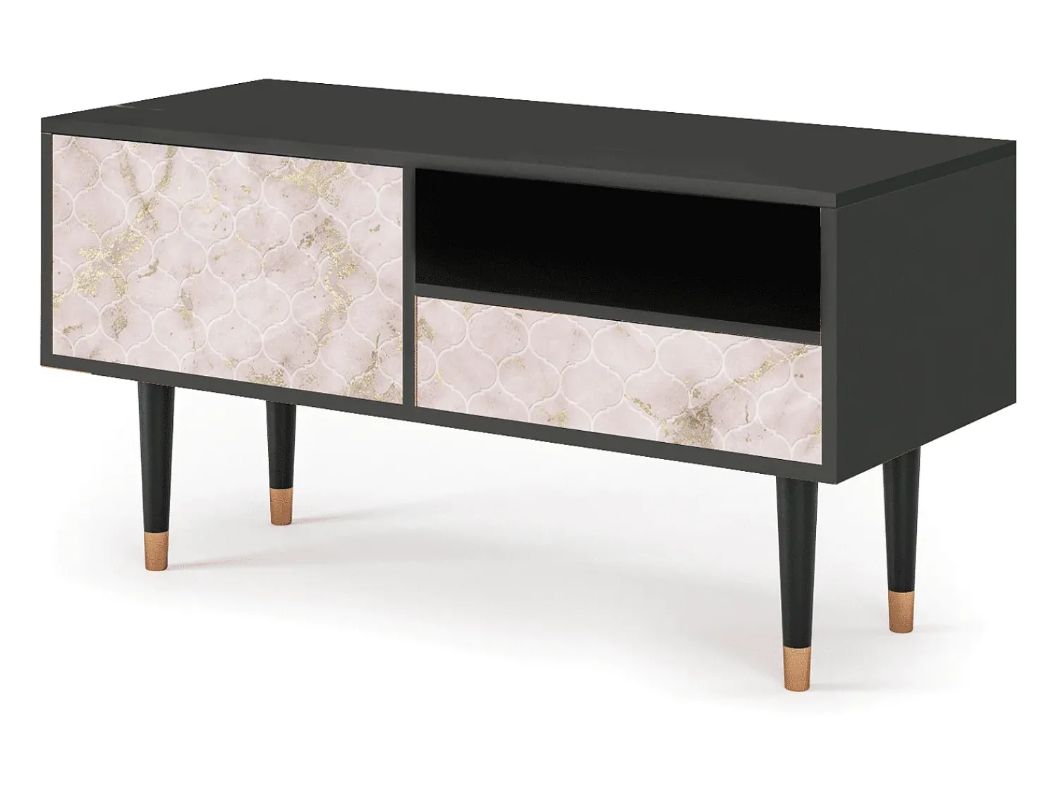 Móvel De Tv* Mueble de TV - 115х59х48 cm - T3 - Dirty Roses, Antracite Cinza antracite