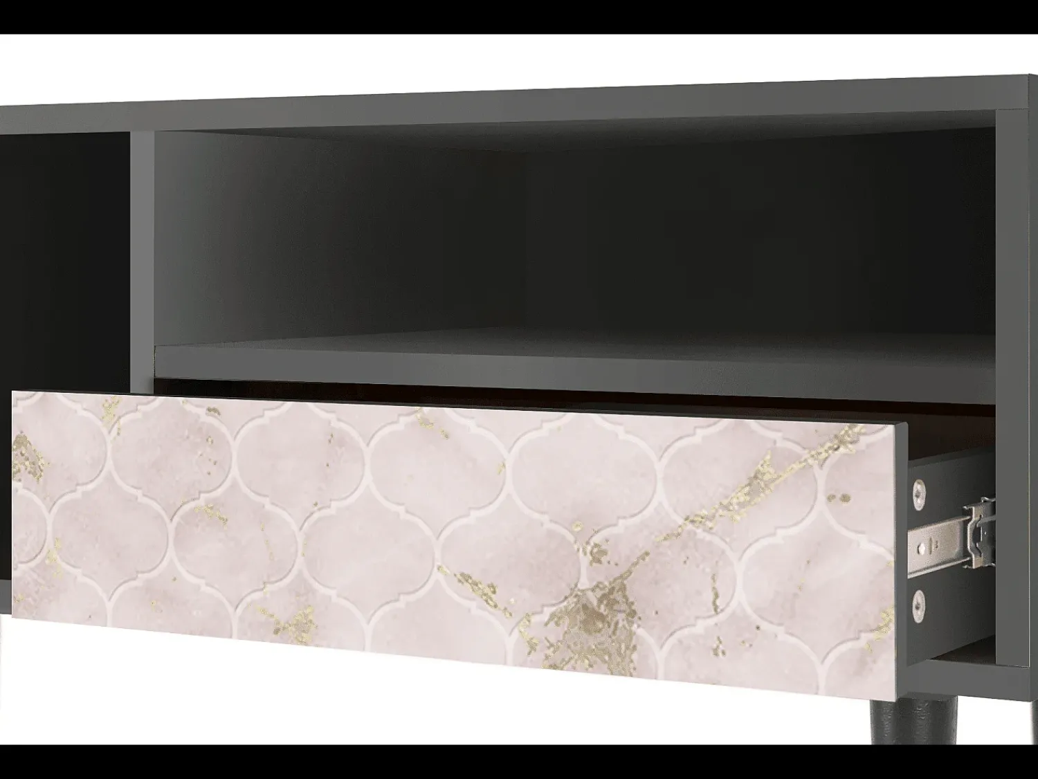 Móvel De Tv* Mueble de TV - 115х59х48 cm - T3 - Dirty Roses, Antracite Cinza antracite