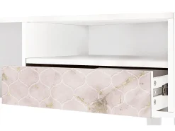 Sale Mueble de TV - 115х59х48 cm - T3 - Dirty Roses, Branco Bege