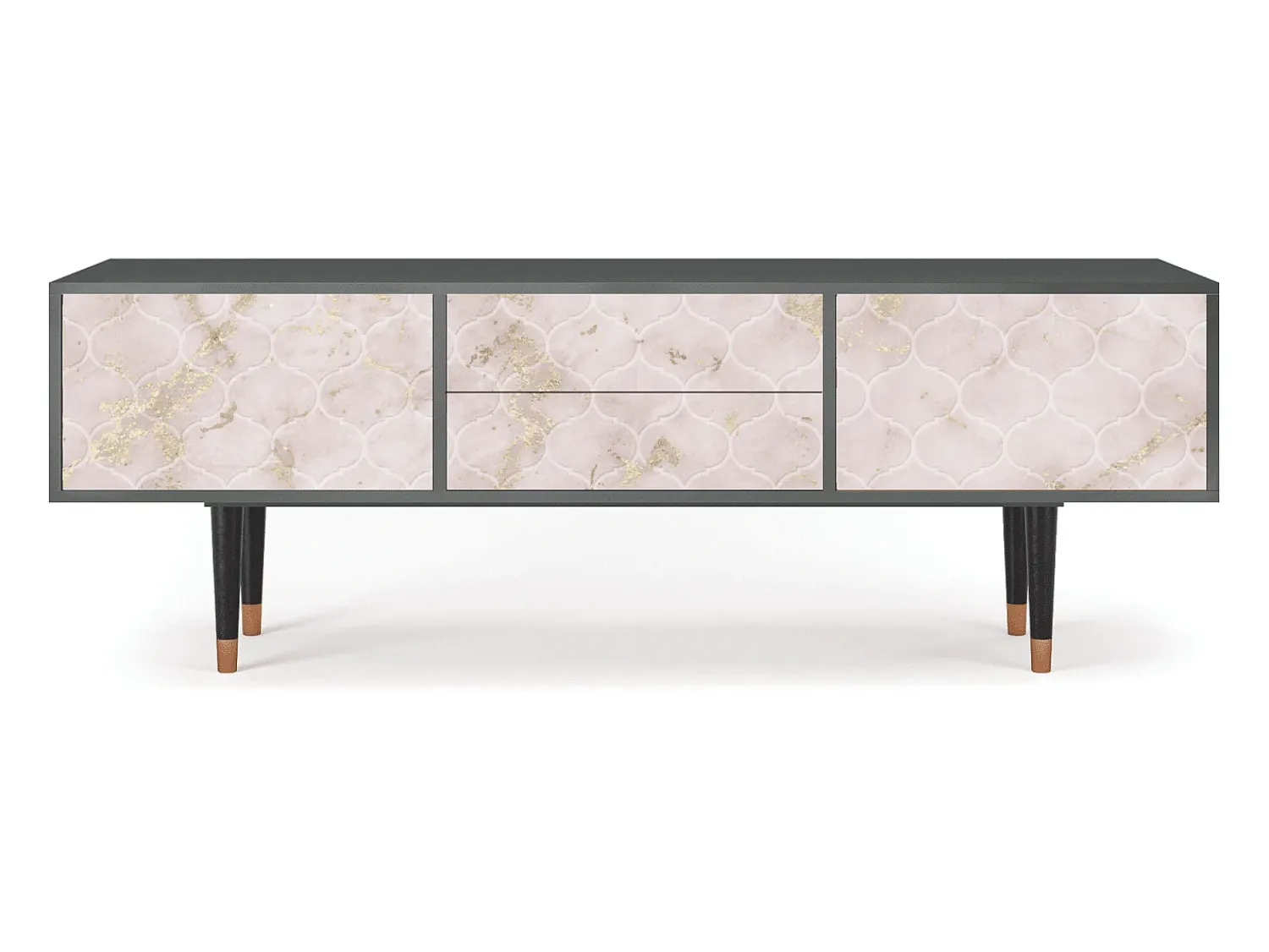 Móvel De Tv* Mueble de TV - 170х59х48 cm - T4 - Dirty Roses, Antracite Cinza antracite