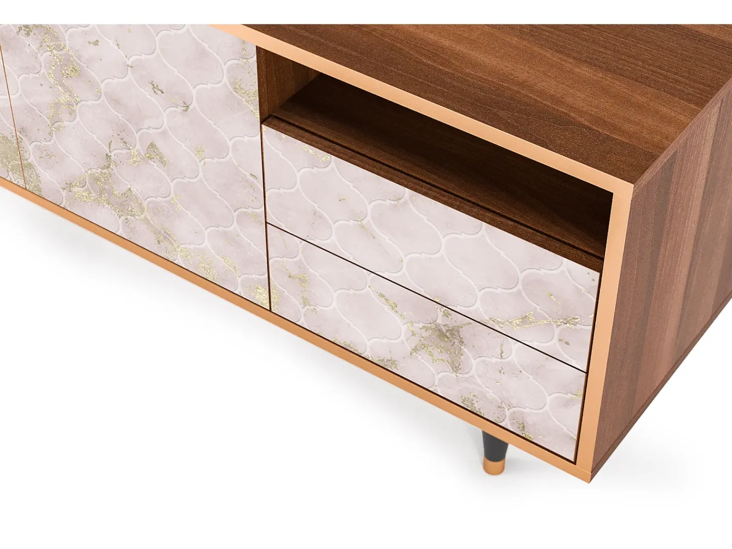Mueble de TV - 125х56х41 cm - T7 - Dirty Roses, Nogueira^ Móvel De Tv
