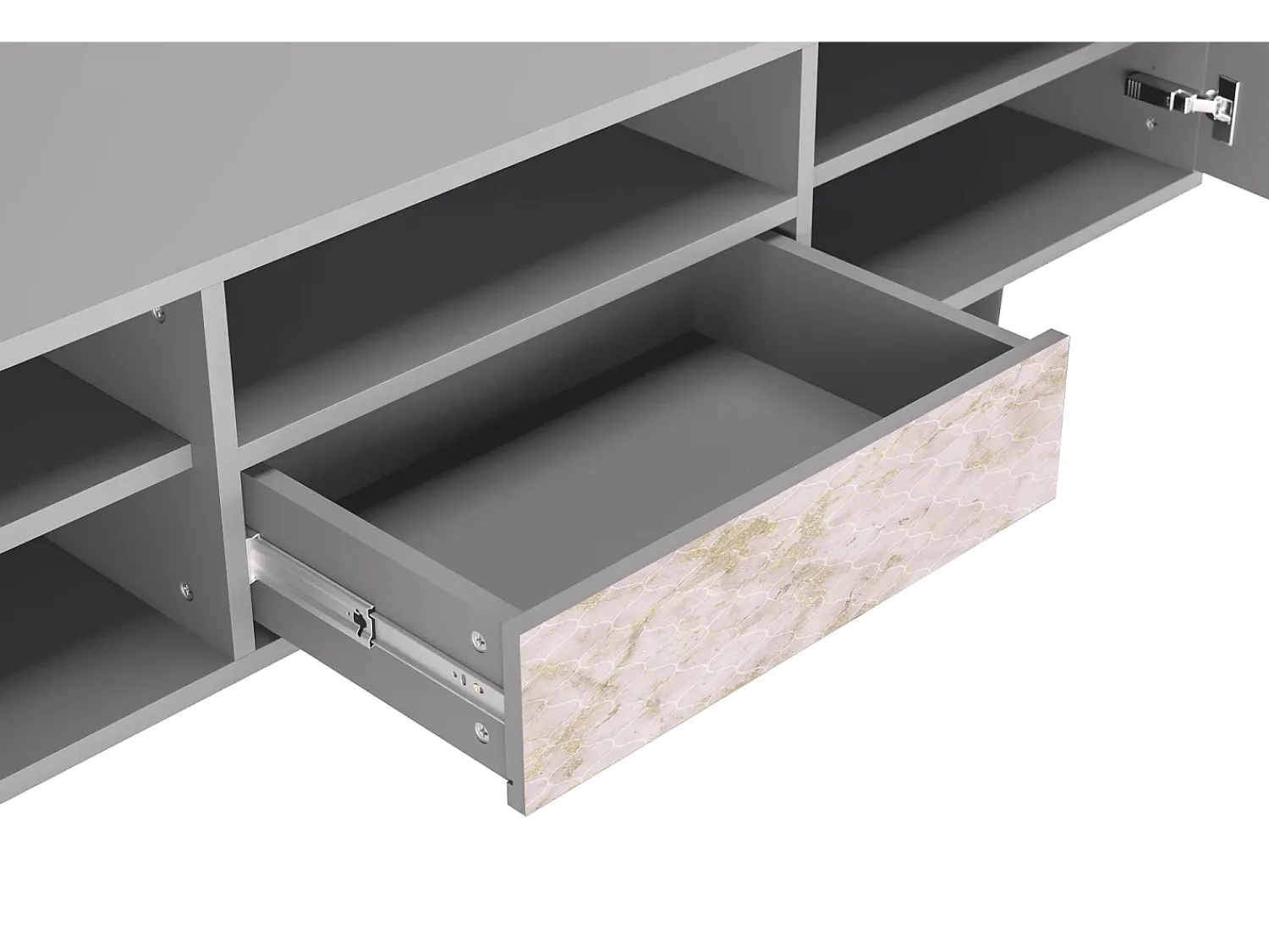 Móvel De Tv* Mueble de TV - 170х59х41 cm - T6 - Dirty Roses, Cinza Cinzento