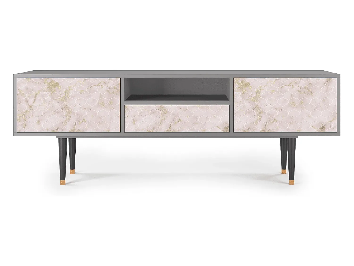 Móvel De Tv* Mueble de TV - 170х59х41 cm - T6 - Dirty Roses, Cinza Cinzento