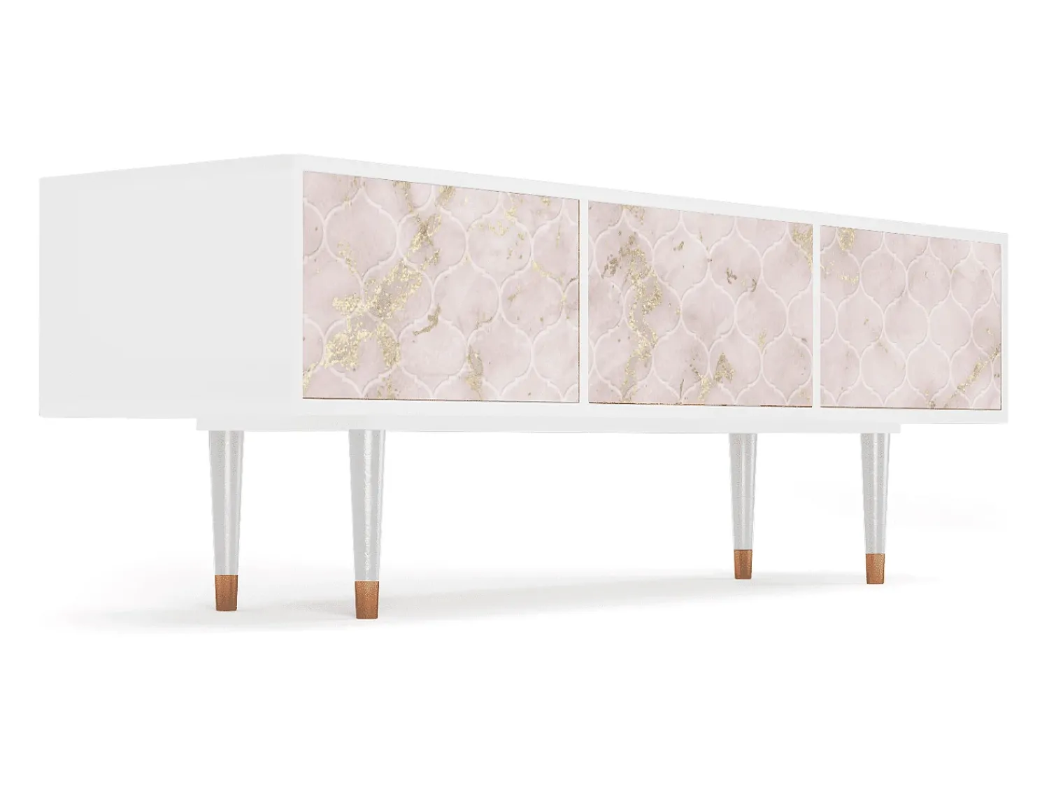 Móvel De Tv| Mueble de TV - 170х59х48 cm - T4 - Dirty Roses, Branco Bege