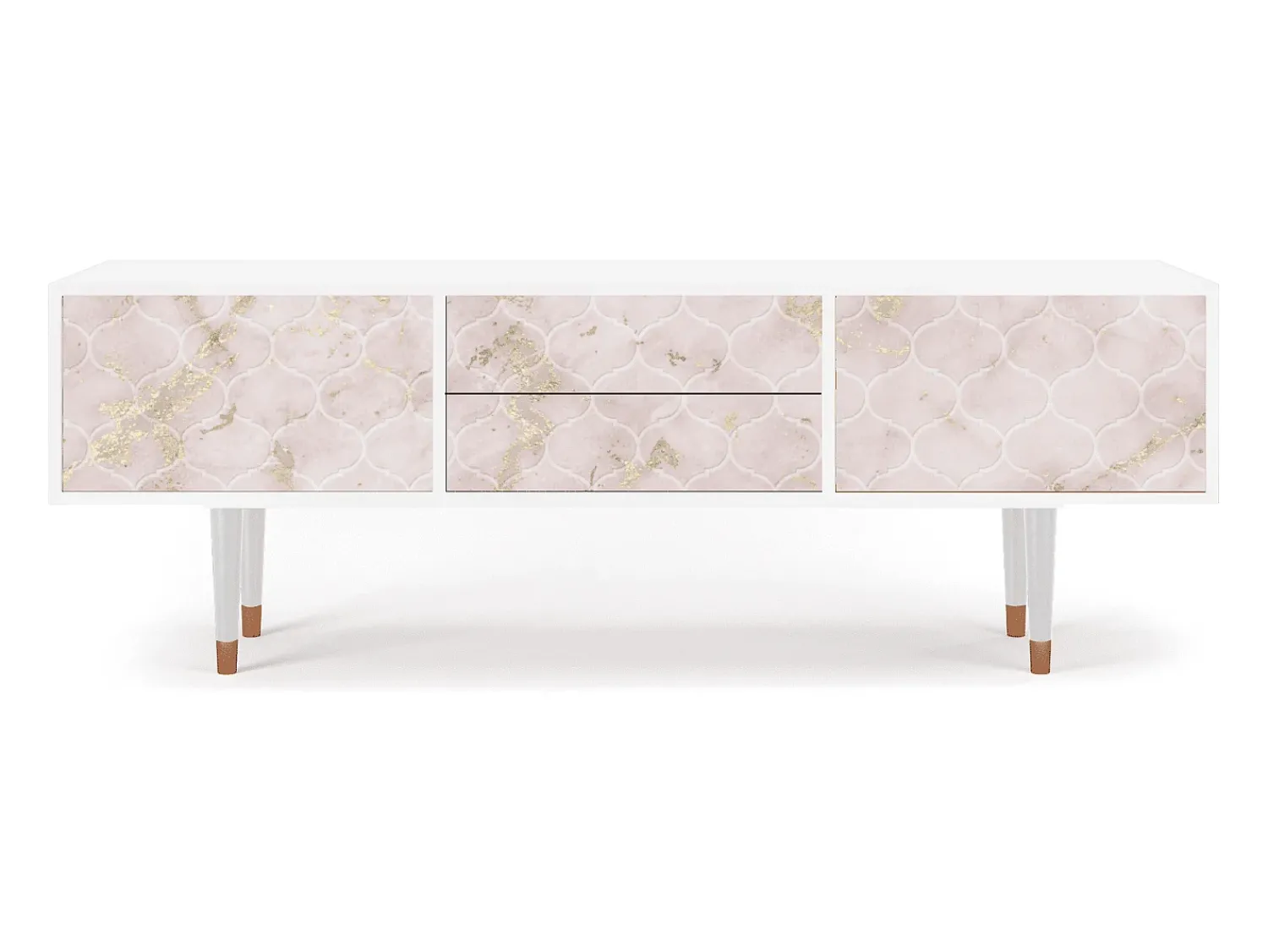Móvel De Tv| Mueble de TV - 170х59х48 cm - T4 - Dirty Roses, Branco Bege