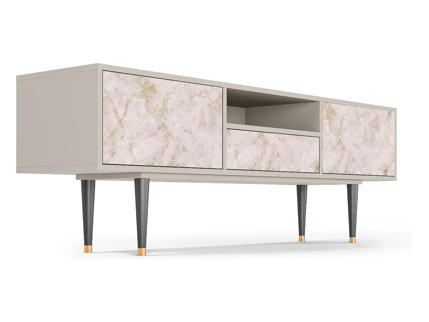 Móvel De Tv| Mueble de TV - 170х59х41 cm - T6 - Dirty Roses, Areia Bege