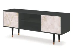 Móvel De Tv| Mueble de TV - 170х69х48 cm - T2 - Dirty Roses, Antracite Cinza antracite
