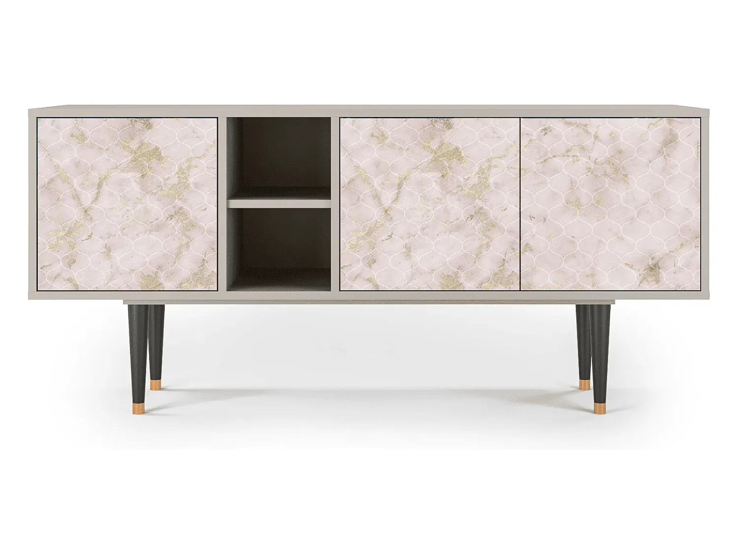 New Mueble de TV - 150х69х41 cm - T5 - Dirty Roses, Areia Bege