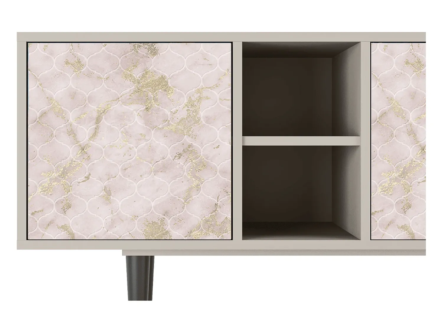 New Mueble de TV - 150х69х41 cm - T5 - Dirty Roses, Areia Bege