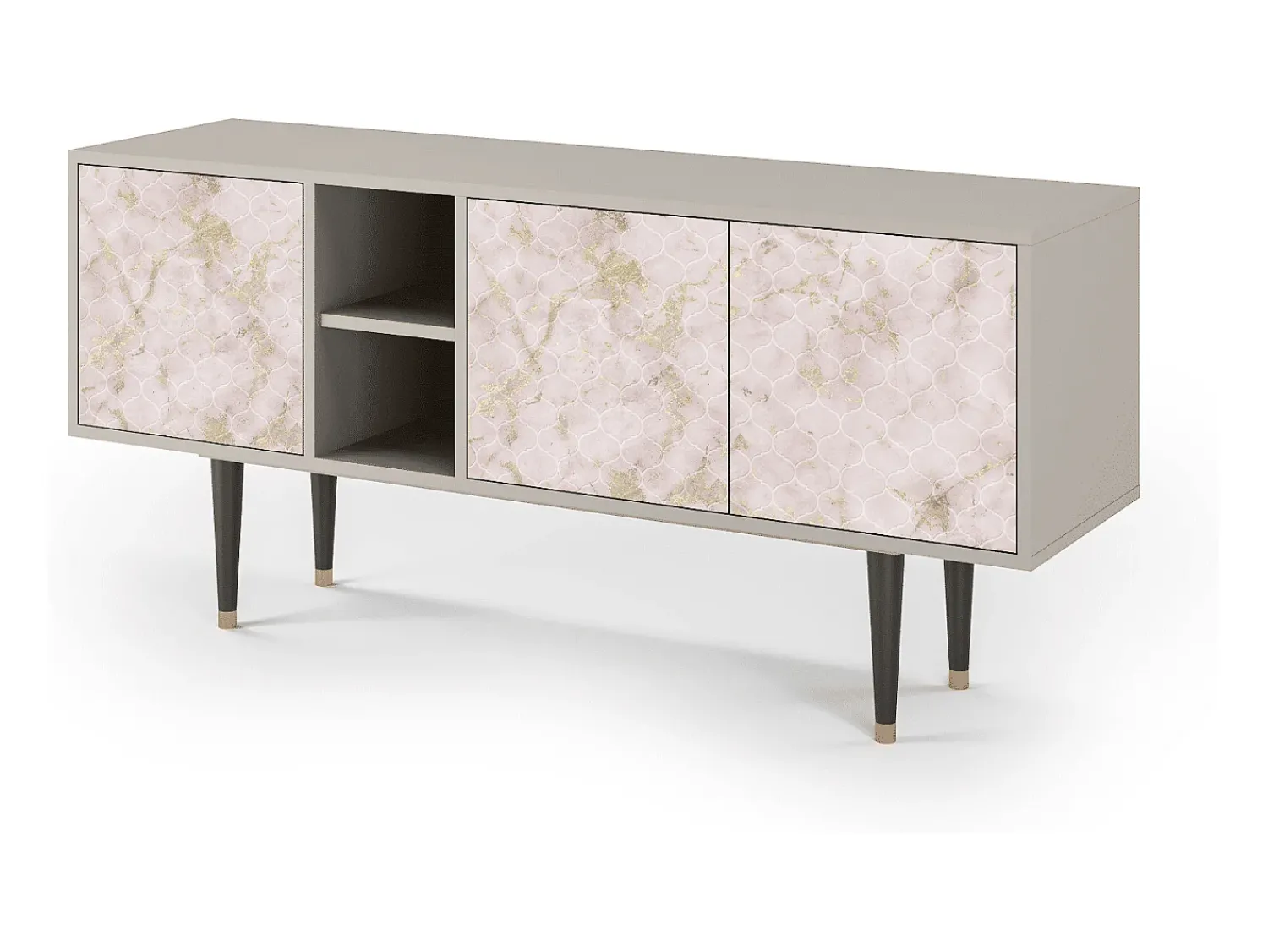 New Mueble de TV - 150х69х41 cm - T5 - Dirty Roses, Areia Bege