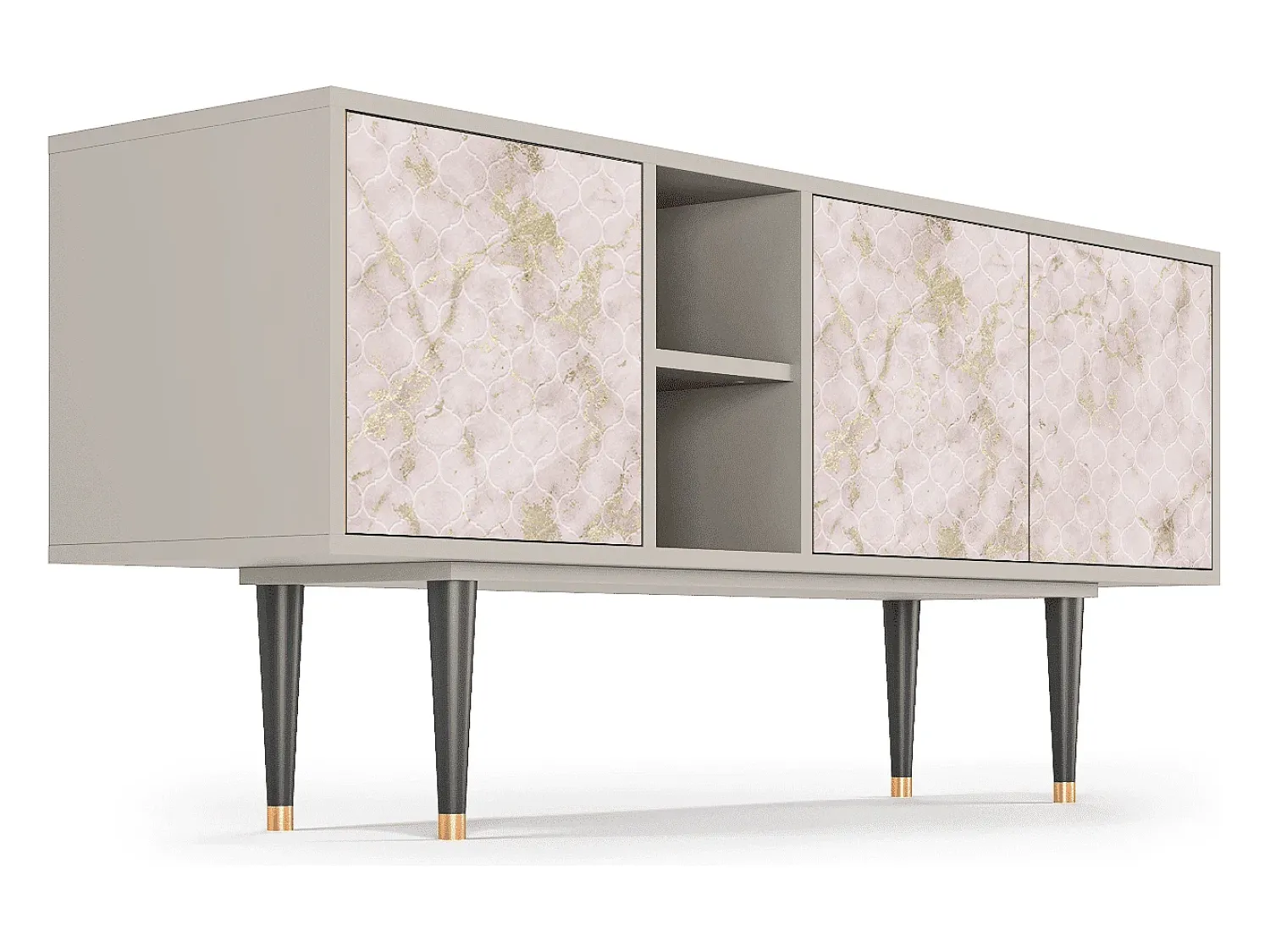 New Mueble de TV - 150х69х41 cm - T5 - Dirty Roses, Areia Bege