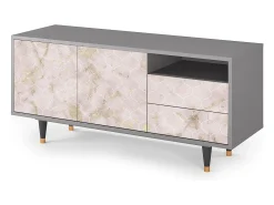 Móvel De Tv| Mueble de TV - 125х56х41 cm - T7 - Dirty Roses, Cinza Cinzento