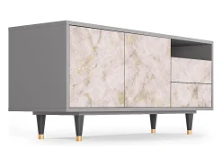Móvel De Tv| Mueble de TV - 125х56х41 cm - T7 - Dirty Roses, Cinza Cinzento