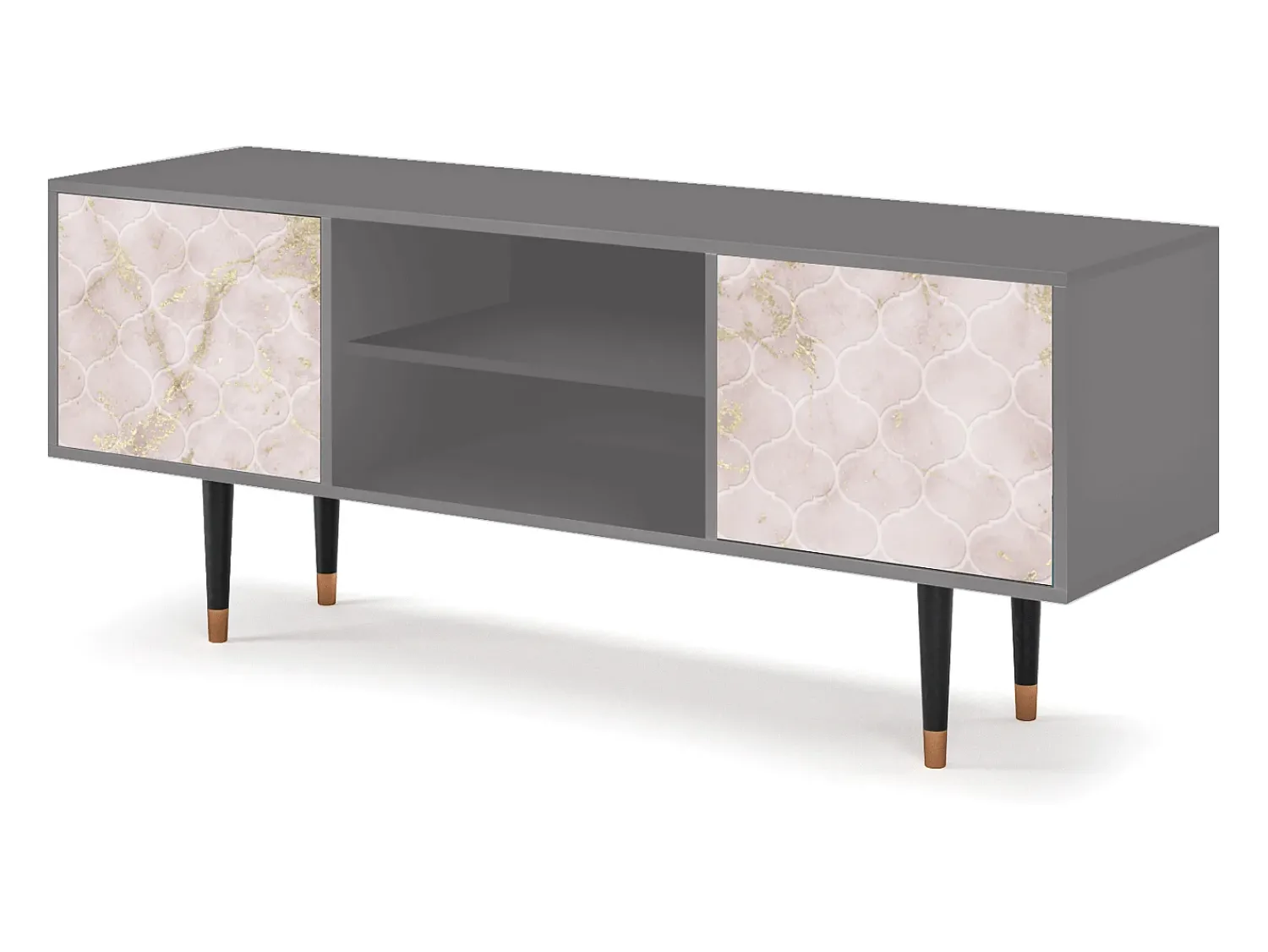 Mueble de TV - 170х69х48 cm - T2 - Dirty Roses, Cinza^ Móvel De Tv