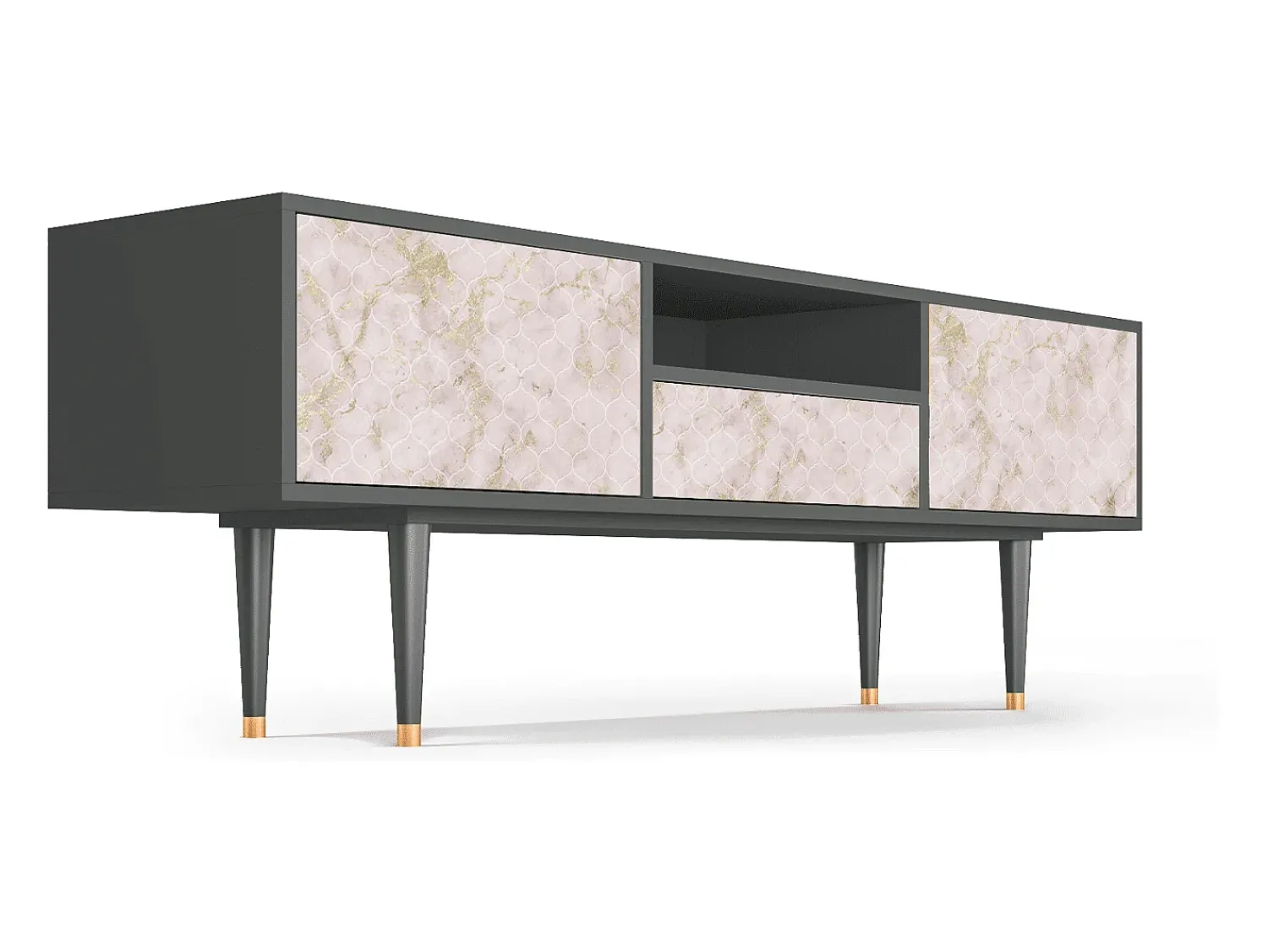 Online Mueble de TV - 170х59х41 cm - T6 - Dirty Roses, Antracite Cinza antracite