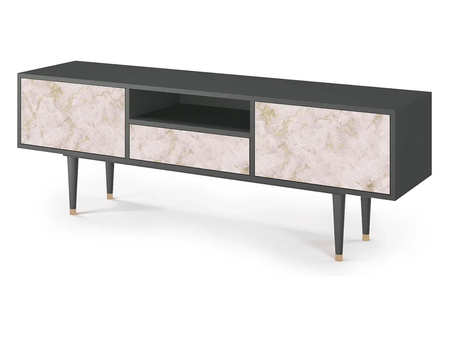 Online Mueble de TV - 170х59х41 cm - T6 - Dirty Roses, Antracite Cinza antracite