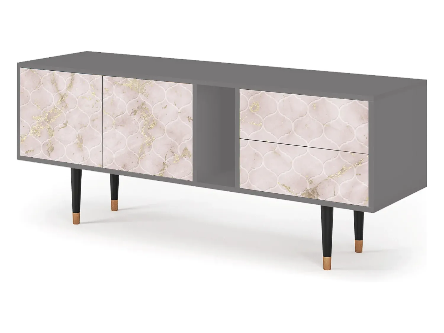 Mueble de TV - 170х69х48 cm - T1 - Dirty Roses, Cinza Cinzento