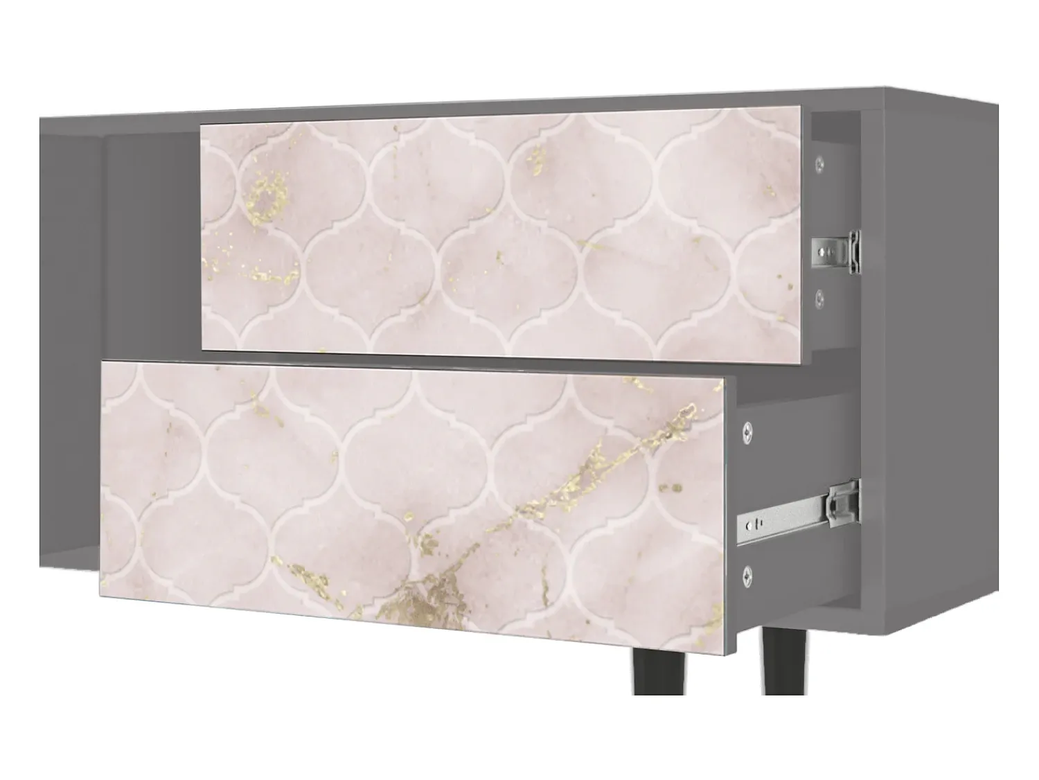 Mueble de TV - 170х69х48 cm - T1 - Dirty Roses, Cinza Cinzento