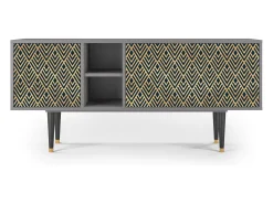 Mueble de TV - 150х69х41 cm - T5 - Egypt Triangles, Cinza^ Móvel De Tv