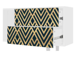 Móvel De Tv| Mueble de TV - 170х69х48 cm - T1 - Egypt Triangles, Branco Bege